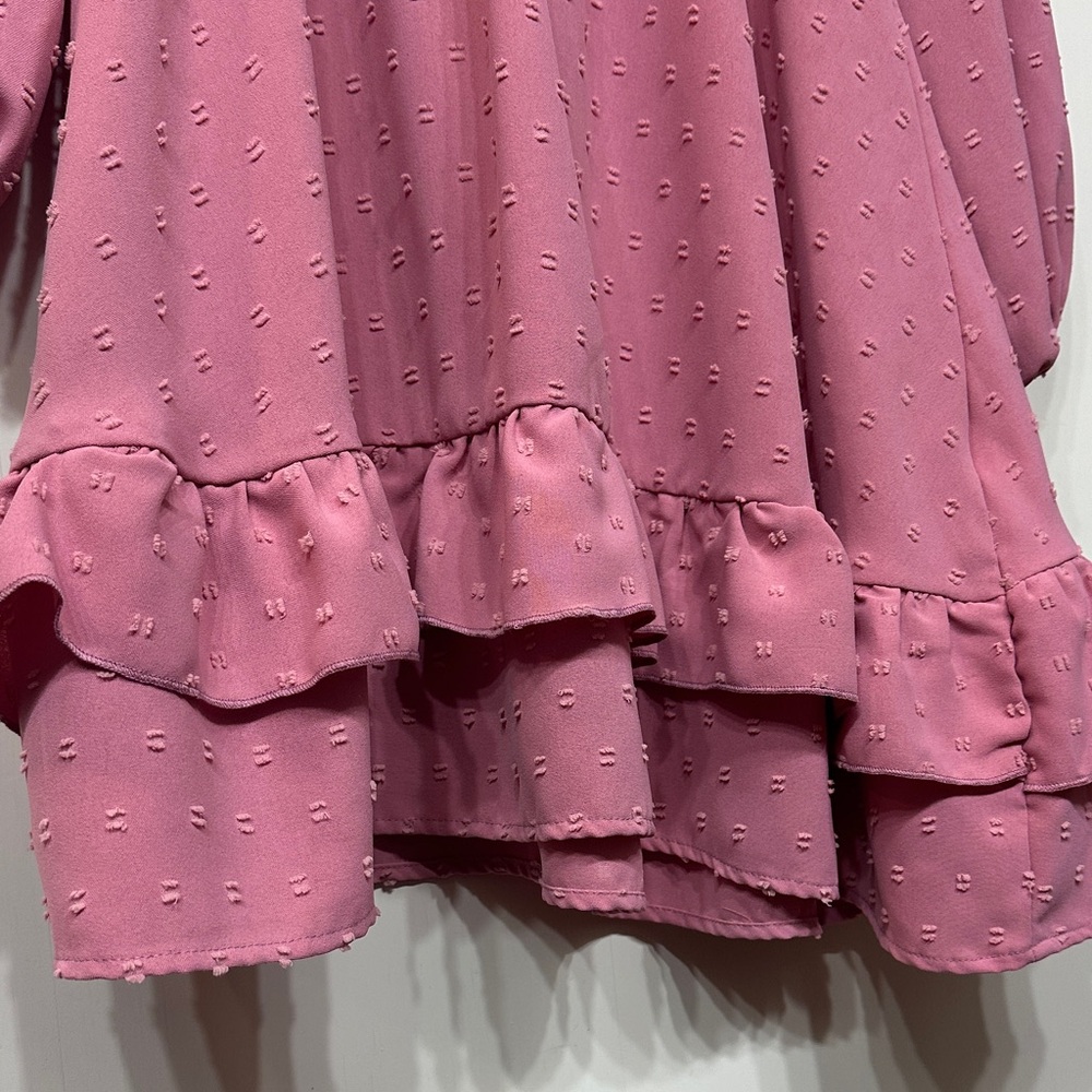 Pink Western Ruffle Mini Dress - Picture 4 of 6